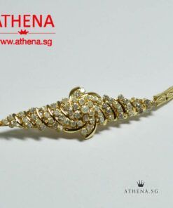 Alternative view of 18K YG ANTIQUE DESIGN DIAMOND BRACELET D61-2.00CTS 12.80G