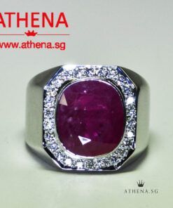 18K WG RUBY RING WITH DIAMOND D26-0.65CTS 13.66G