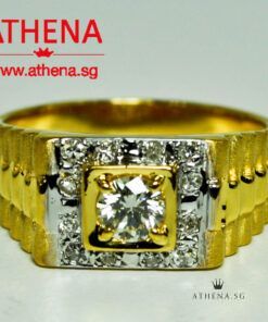 20K YG DIAMOND RING D1-0.40CTS D12-0.25CTS 7.25G