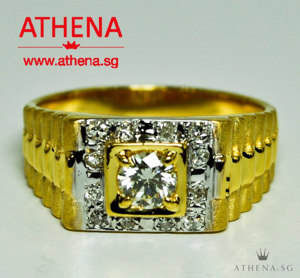 20K YG DIAMOND RING D1-0.40CTS D12-0.25CTS 7.25G