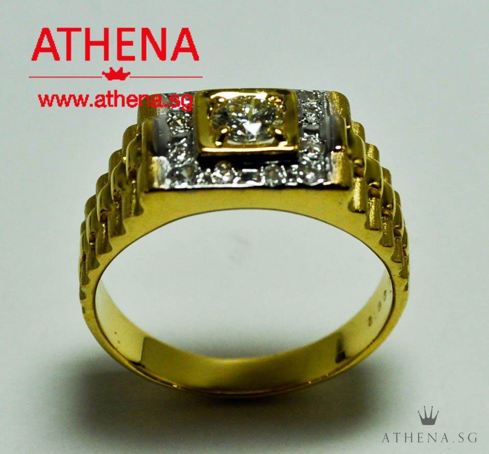 20K YG DIAMOND RING D1-0.40CTS D12-0.25CTS 7.25G - Image 3