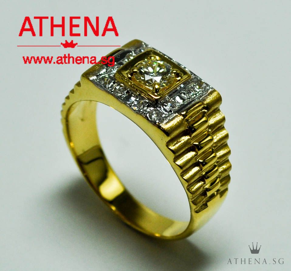 20K YG DIAMOND RING D1-0.40CTS D12-0.25CTS 7.25G - Image 4