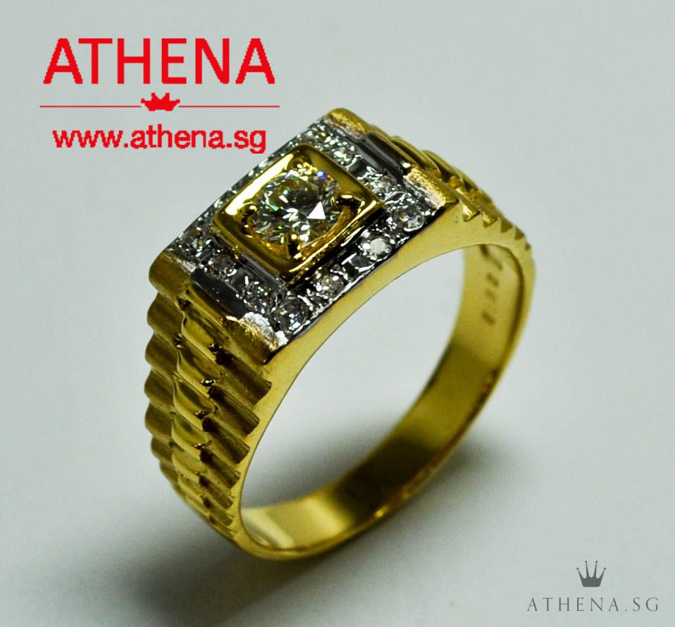 20K YG DIAMOND RING D1-0.40CTS D12-0.25CTS 7.25G - Image 2