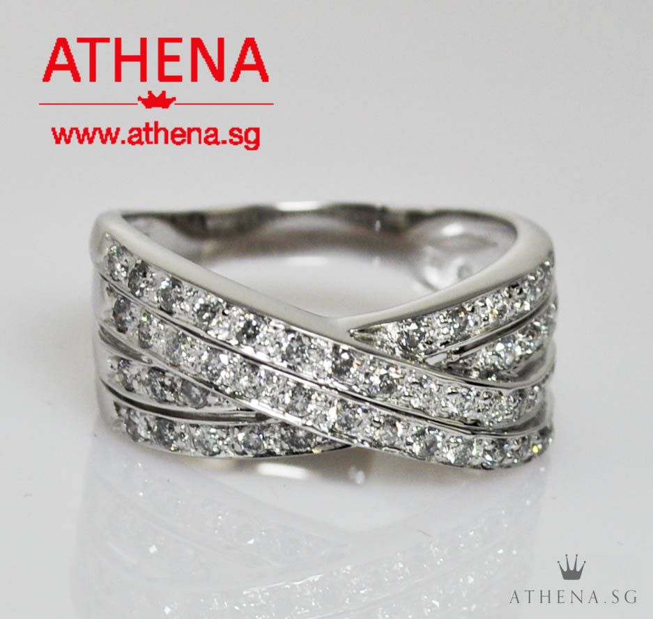 18K WG FANCY DESIGN DIAMOND RING D44-0.70CTS 5.26G