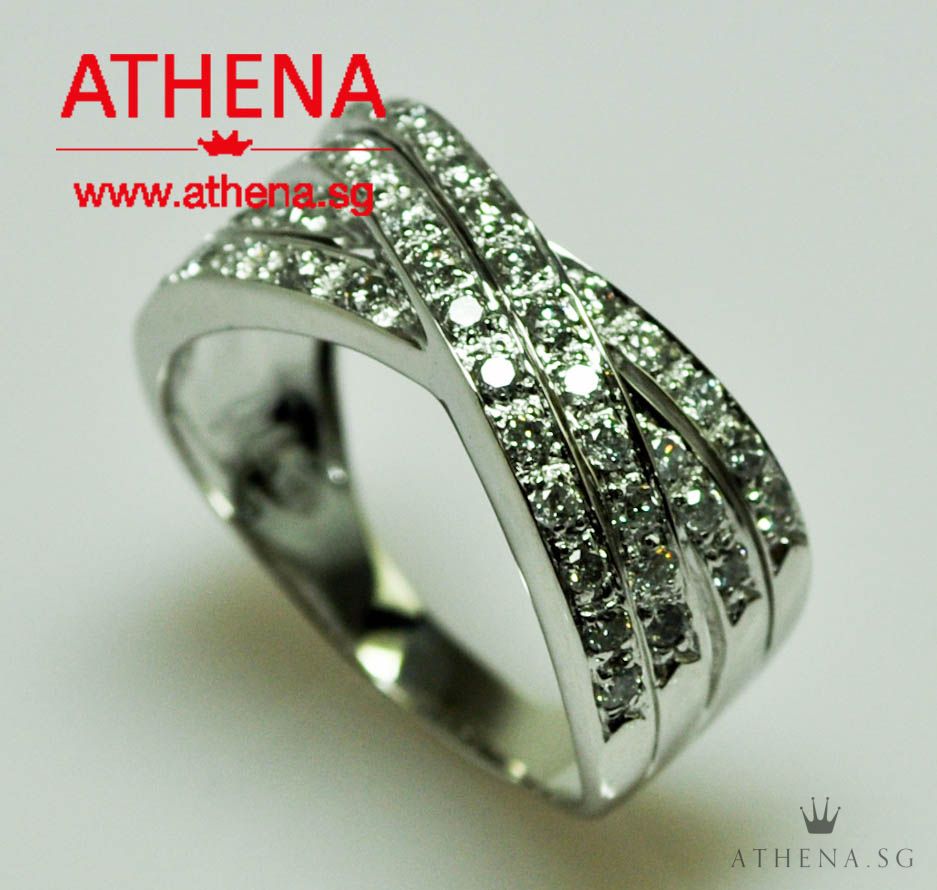 18K WG FANCY DESIGN DIAMOND RING D44-0.70CTS 5.26G - Image 2