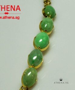 Alternative view of TYPE "A" 20K YG NATURAL JADE BRACELET 14.05G (WITH CERT)