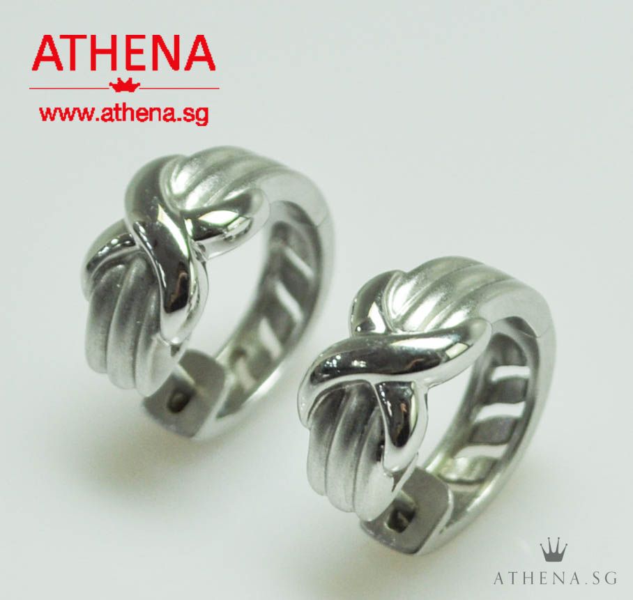 18K WG X DESIGN EARRING 4.65G - Image 2