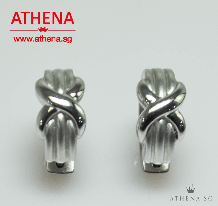 18K WG X DESIGN EARRING 4.65G - Image 3