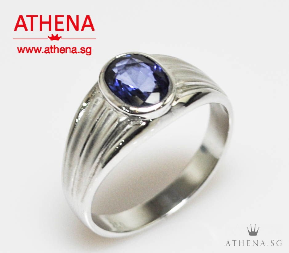 18K WG BLUE SAPPHIRE RING 5.93G (SIZE 19) - Image 2
