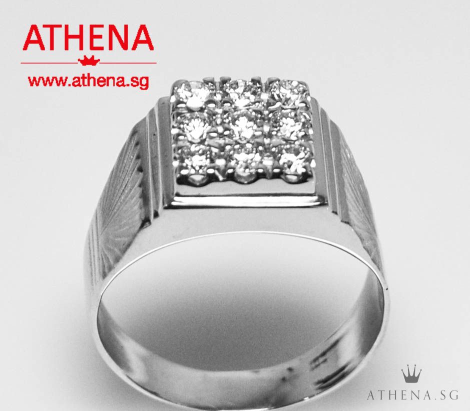 20K WG DIAMOND RING D9-0.45CTS 5.06G (SIZE 18) - Image 5