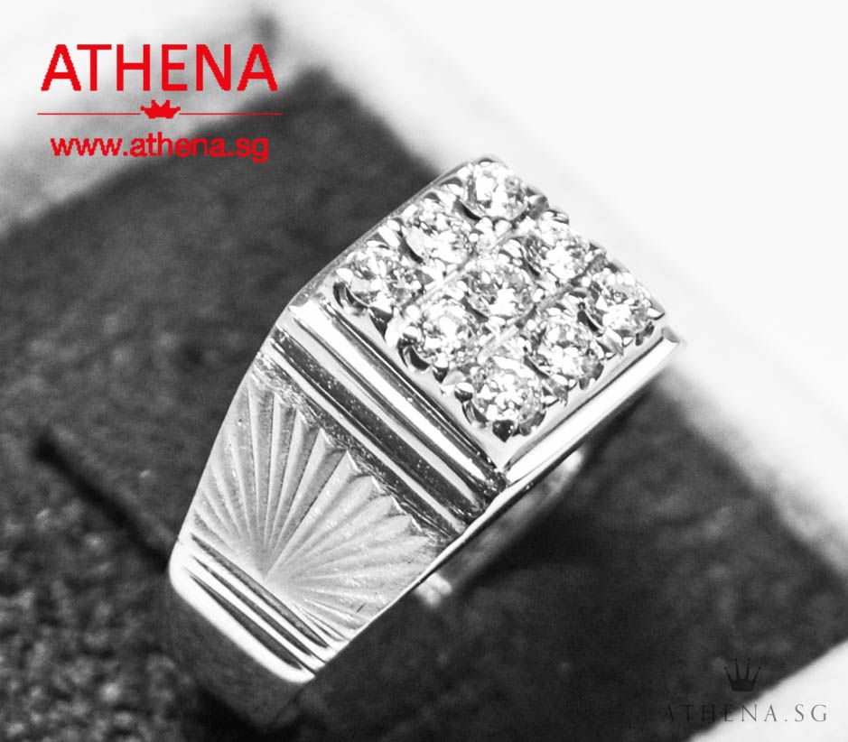 20K WG DIAMOND RING D9-0.45CTS 5.06G (SIZE 18) - Image 4