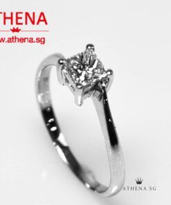 Alternative view of 18K WG PRINCESS CUT DIAMOND RING D1-0.40CTS 1.78G (SIZE 12.5) (FROM GOLD HEART JEWELLERY)