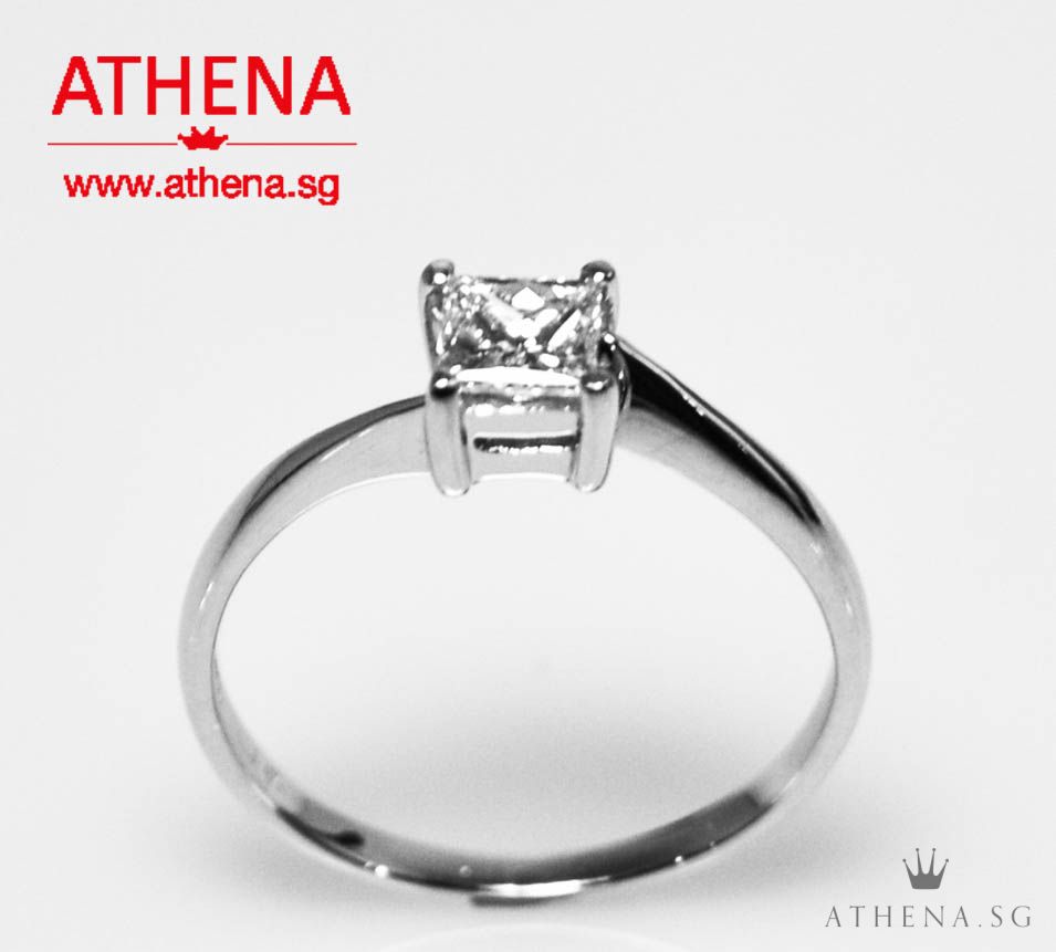 18K WG PRINCESS CUT DIAMOND RING D1-0.40CTS 1.78G (SIZE 12.5) (FROM GOLD HEART JEWELLERY) - Image 3