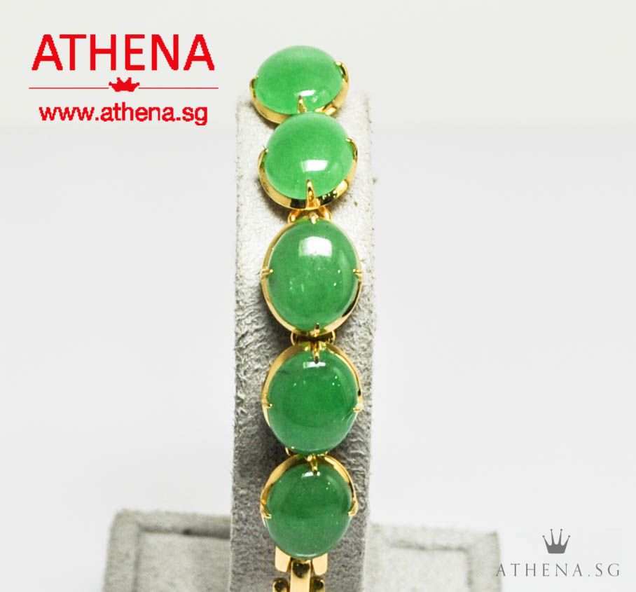 20K YG JADE BRACELET 12.05G - Image 3