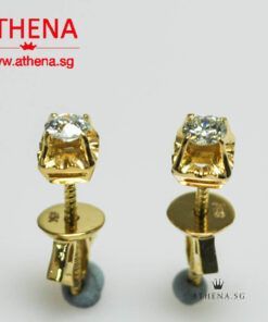 Alternative view of 20K YG SOLITAIRE DIAMOND EARSTUD D2-0.30CTS 1.92G