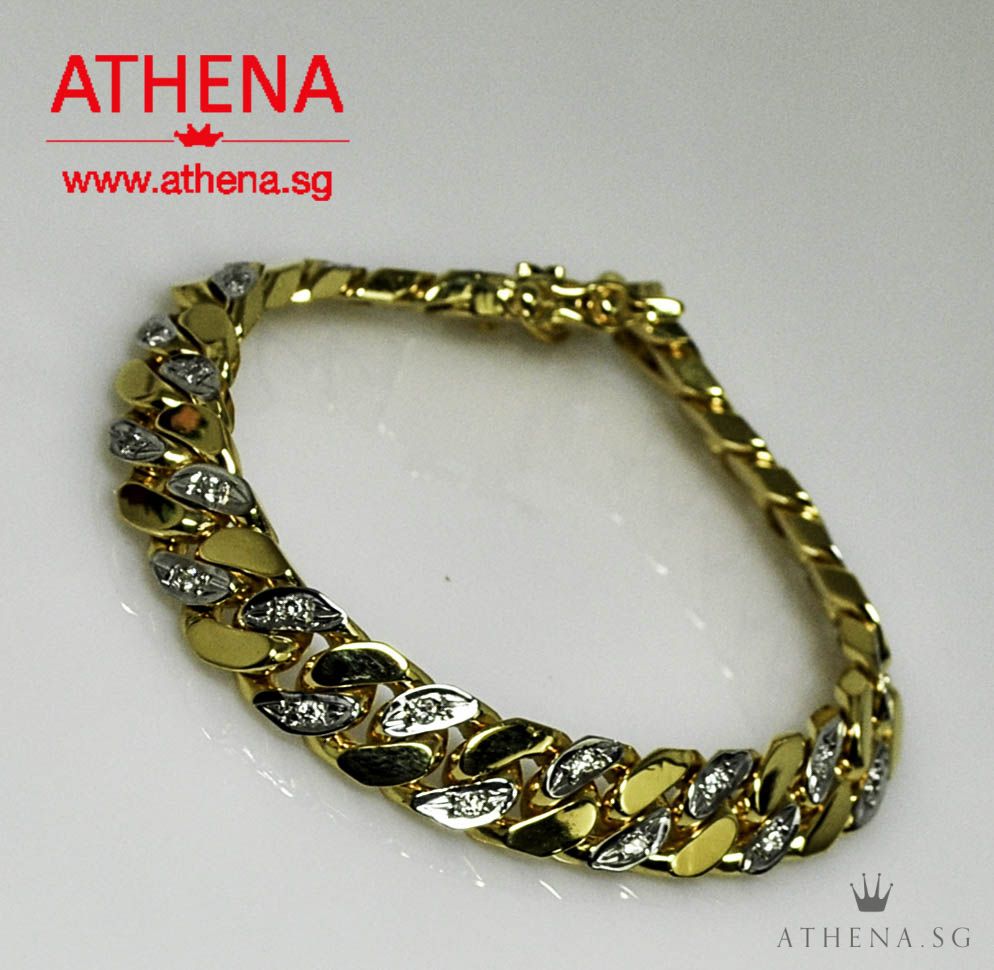 916 YG COWBOY DESIGN DIAMOND BRACELET D28-0.56CTS 41.60G