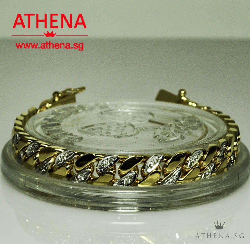 916 YG COWBOY DESIGN DIAMOND BRACELET D28-0.56CTS 41.60G - Image 3