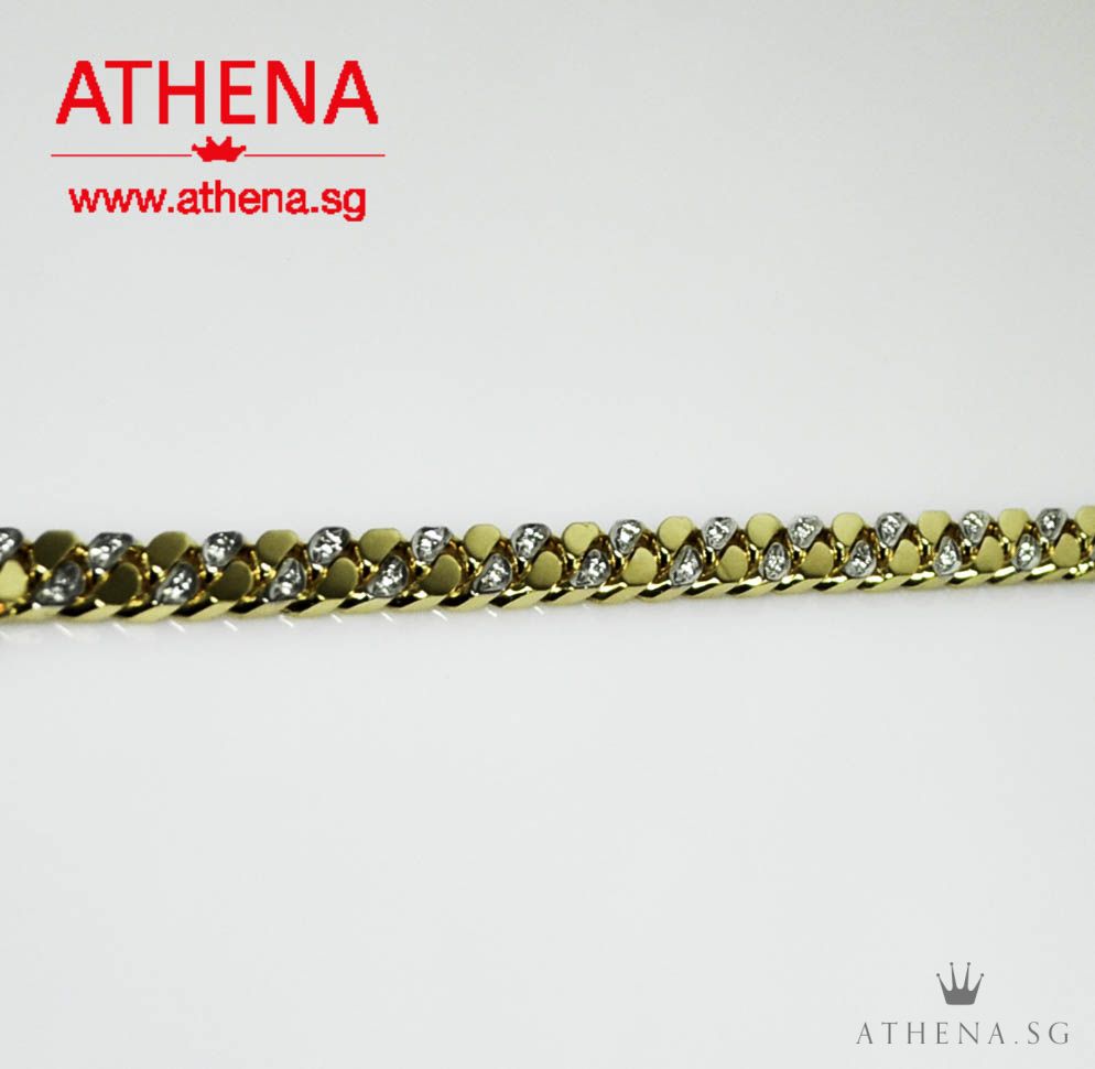 916 YG COWBOY DESIGN DIAMOND BRACELET D28-0.56CTS 41.60G - Image 4