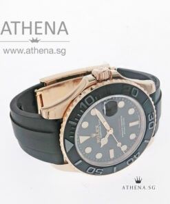 Alternative view of LIKE NEW !!! 18K EVEROSE GOLD OYSTER PERPETUAL DATE YACHT MASTER 37 "AN" SERIES WITH BOX & CERT 268655