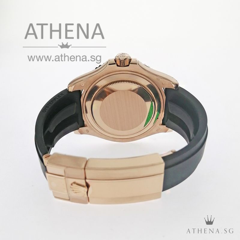 LIKE NEW !!! 18K EVEROSE GOLD OYSTER PERPETUAL DATE YACHT MASTER 37 "AN" SERIES WITH BOX & CERT 268655 - Image 3