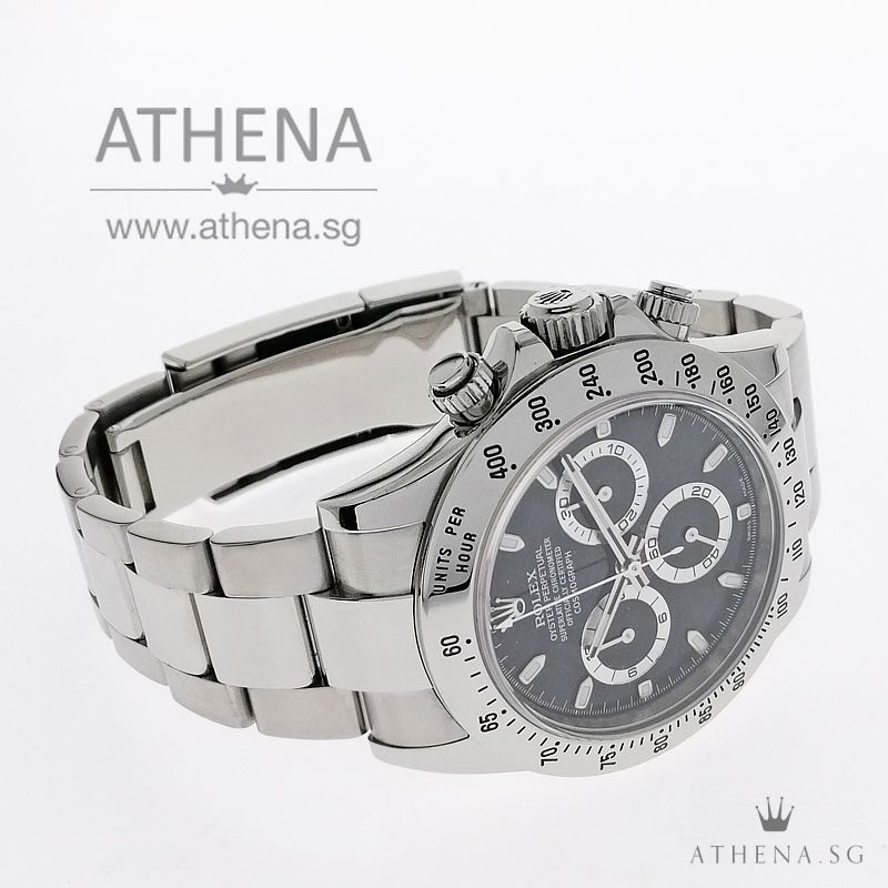 ROLEX OYSTER PERPETUAL COSMOGRAPH DAYTONA "AN" SERIES " BLACK INDEX DIAL" WITH BOX & CERT 116520 - Image 2