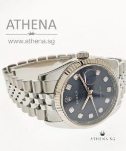 Alternative view of ROLEX MENS OYSTER PERPETUAL DATEJUST "AN" SERIES "DARK BLUE JUBILEE DIAMOND DIAL" WITH BOX & CERT 116234