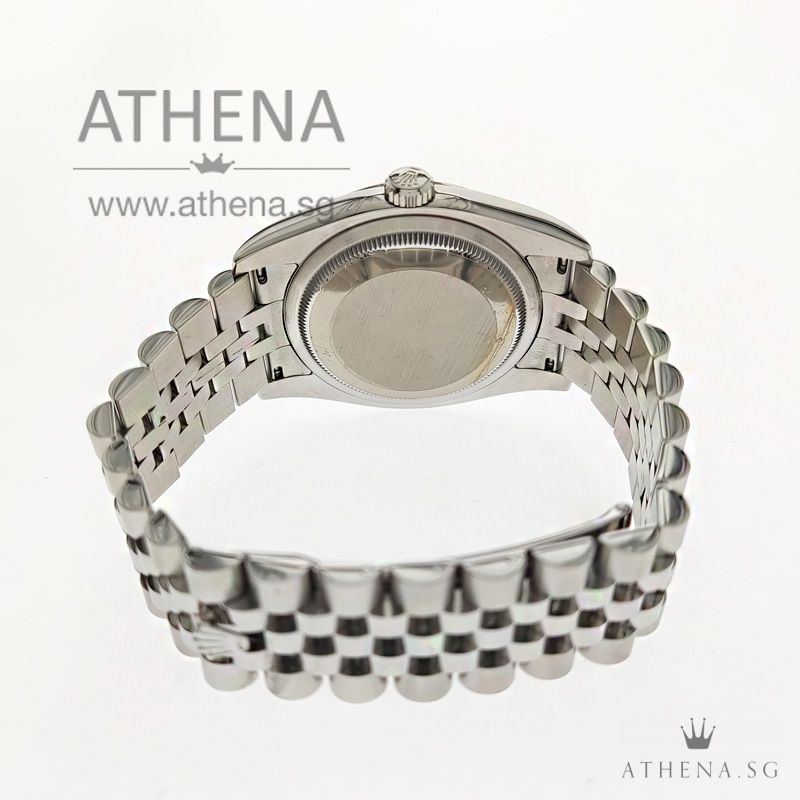 ROLEX MENS OYSTER PERPETUAL DATEJUST "AN" SERIES "DARK BLUE JUBILEE DIAMOND DIAL" WITH BOX & CERT 116234 - Image 3