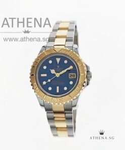 ROLEX YELLOW ROLESOR LADIES YACHT-MASTER " U " SERIES " BLUE DIAL " 69623