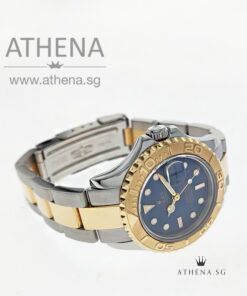 Alternative view of ROLEX YELLOW ROLESOR LADIES YACHT-MASTER " U " SERIES " BLUE DIAL " 69623