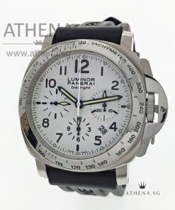 PANERAI LUMINOR DAYLIGHT CHRONOGRAPH AUTOMATIC " I " SERIES "WHITE DIAL" WITH BOX & CERT PAM 188