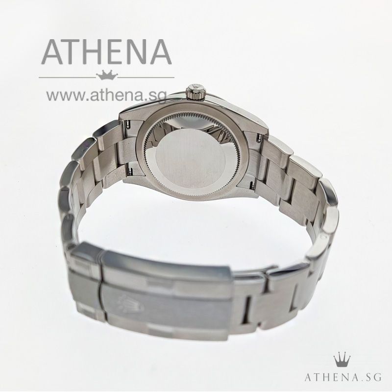 UNWORN !!! ROLEX OYSTER PERPETUAL 34 "AN" SERIES "SUNRAY BRIGHT BLACK DIAL" WITH BOX & CERT 124200 - Image 3