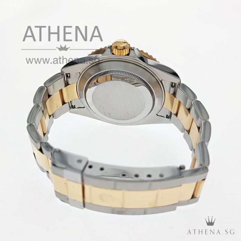 ROLEX YELLOW ROLESOR OYSTER PERPETUAL SUBMARINER DATE "F" SERIES "BLUE DIAL" WITH BOX & CERT 16613 - Image 3