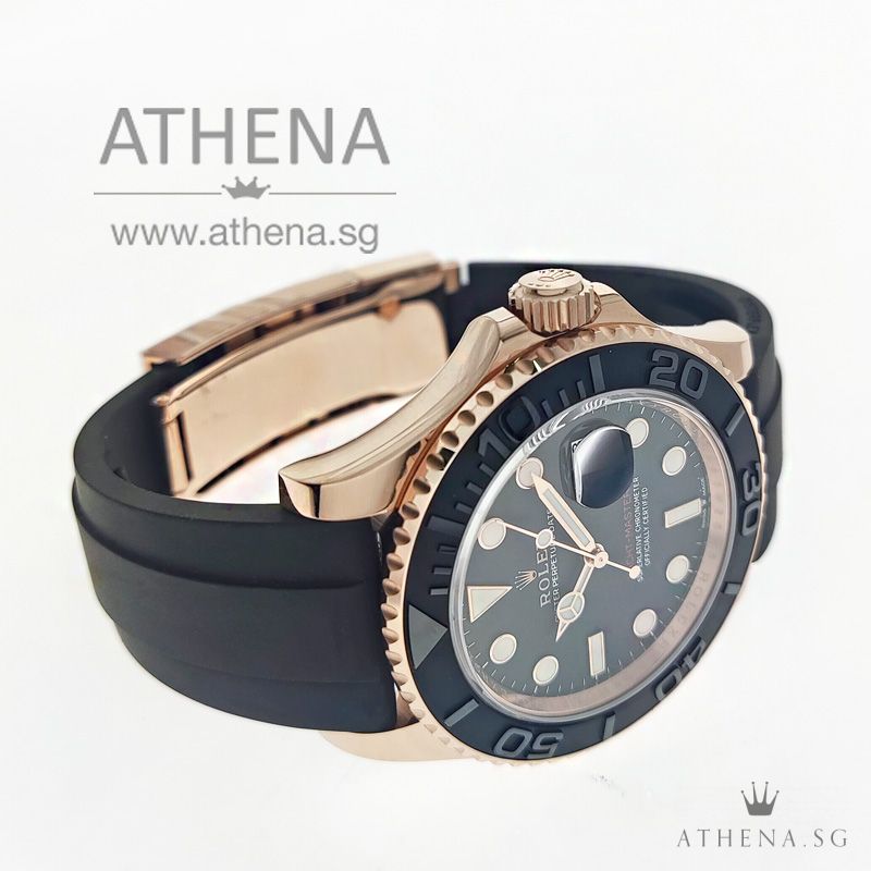 UNWORN !!! 18K EVEROSE GOLD OYSTER PERPETUAL DATE YACHT MASTER 40 "AN" SERIES " INTENSE BLACK DIAL" WITH BOX & CERT 126655 - Image 2