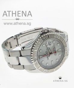 Alternative view of ROLEX ROLESIUM MIDSIZE OYSTER PERPETUAL DATE YACHT-MASTER "P" SERIES "PLATINIUM DIAL" WITH BOX & CERT 168622