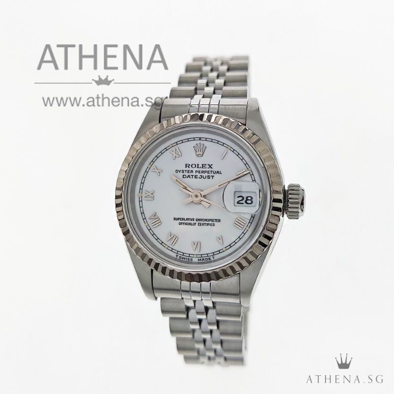 ROLEX LADIES OYSTER PERPETUAL DATEJUST "X" SERIES "WHITE ROMAN DIAL" 69174