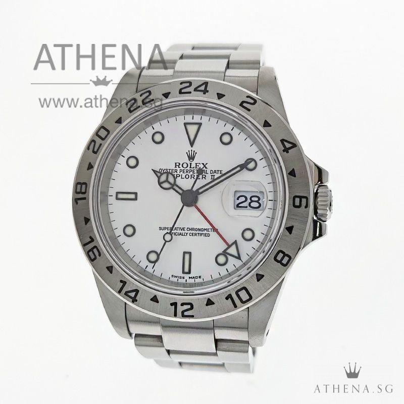 ROLEX OYSTER PERPETUAL DATE / EXPLORER II "P" SERIES " WHITE DIAL " 16570