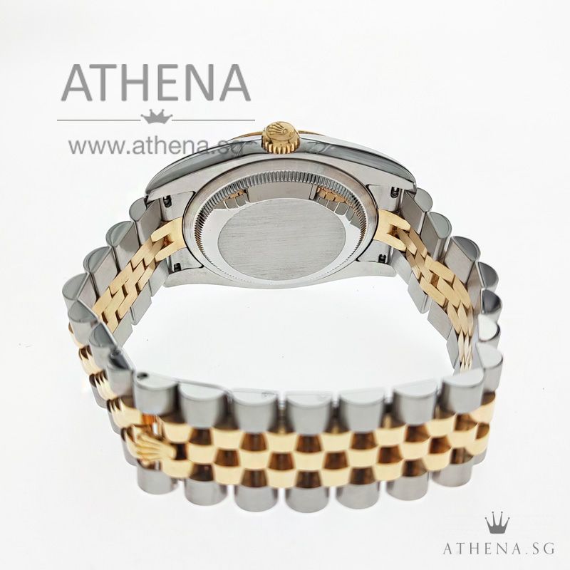 ROLEX YELLOW ROLESOR MENS OYSTER PERPETUAL DATEJUST " D " SERIES " WHITE DIAMONDS DIAL" 116233 - Image 3