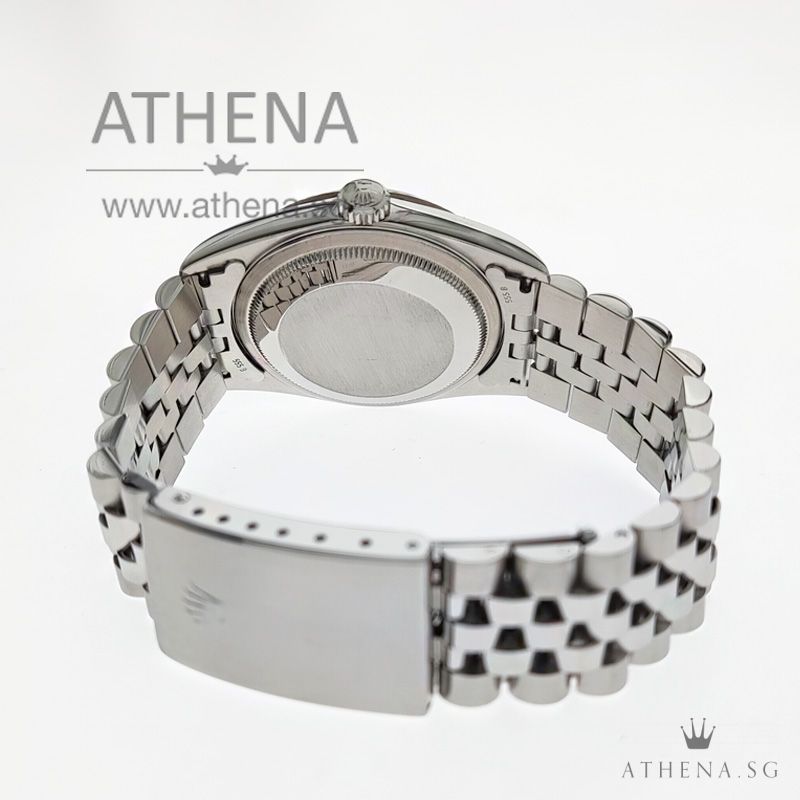 ROLEX MENS OYSTER PERPETUAL DATEJUST " W " SERIES " BLACK DIAMOND DIAL " 16234 - Image 3