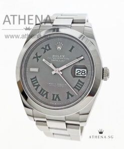 UNWORN !!! ROLEX MENS OYSTER PERPETUAL DATEJUST 41 "AN" SERIES "WIMBLEDON SLATE GREY ROMAN DIAL" WITH BOX & CERT 126300 (UNDER AGENT WARRANTY)