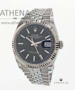 UNWORN !!! ROLEX MENS OYSTER PERPETUAL DATEJUST 36 "AN" SERIES "BLACK INDEX DIAL" WITH BOX & CERT 126234 (UNDER AGENT WARRANTY)