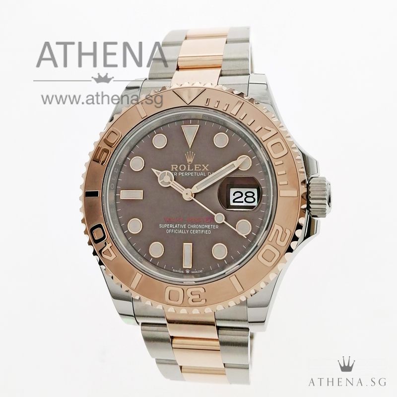 ROLEX EVEROSE ROLESOR MEN OYSTER PERPETUAL DATE YACHT MASTER 40 "CHOCOLATE DIAL" WITH BOX & CERT 126621