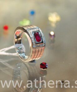 18K W/G RUBY WITH DIAMOND RING PD22-0.45CTS 6.79G (SIZE 14) (WITH CERT)