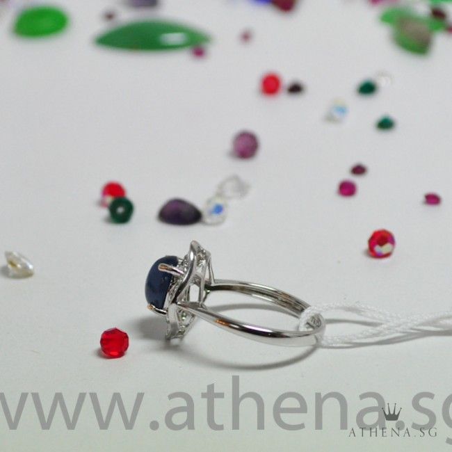 18K W/G BLUE SAPPHIRE WITH DIAMOND RING TD38-0.50CTS 2.79G (SIZE 12) - Image 3