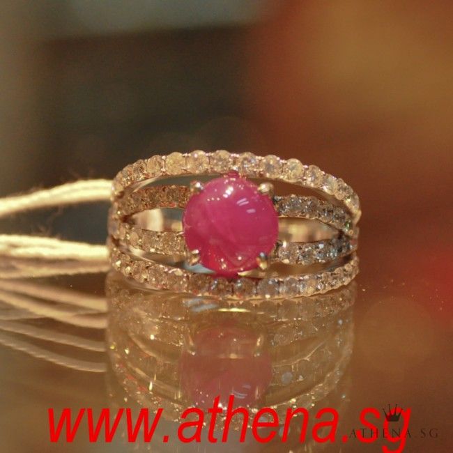 18K W/G RUBY WITH DIAMOND RING D64-1.28CTS 6.92G (SIZE 13)