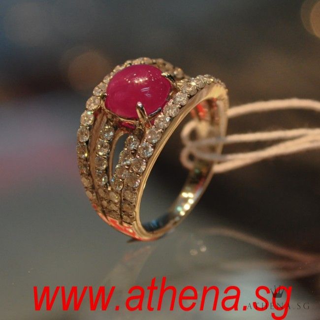 18K W/G RUBY WITH DIAMOND RING D64-1.28CTS 6.92G (SIZE 13) - Image 2