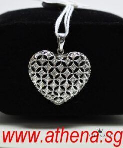 18K W/G HEART SHAPE DIAMOND PENDANT D43-0.30CTS 3.74G