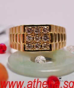 18K Y/G MEN ROLEX DESIGN DIAMOND RING D9-0.45CTS 8.79G