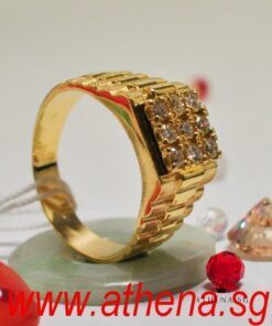Alternative view of 18K Y/G MEN ROLEX DESIGN DIAMOND RING D9-0.45CTS 8.79G