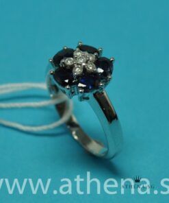 Alternative view of 18K WG BLUE SAPPHIRE RING WITH DIAMOND D6-0.12CTS 3.41G (SIZE 10.5) [NETT $698.00]