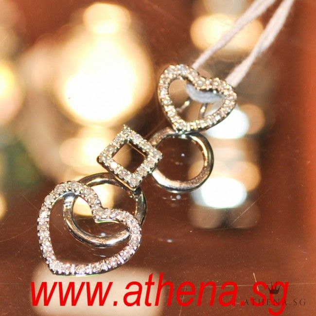 18K WG HEART DESIGN DIAMOND PENDANT D48-0.48CTS 3.35G